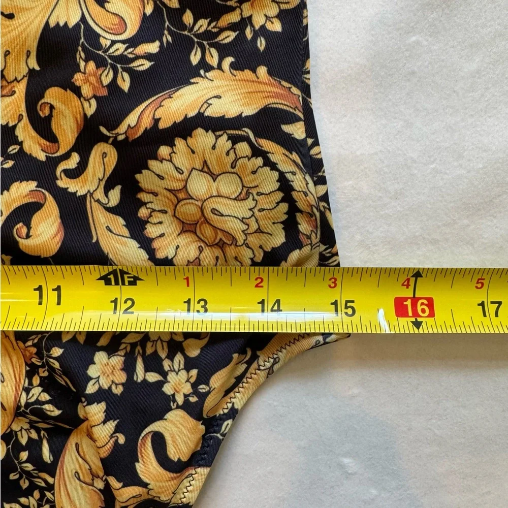 Versace Black and Gold One Piece Swimsuit with Baroque Design - Picture 12 of 13